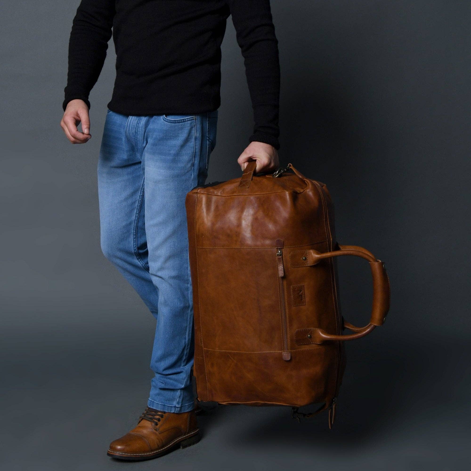 Classy Leather Bags - Wholesale Luggage - Harbor Leather Trolly Carry-On3