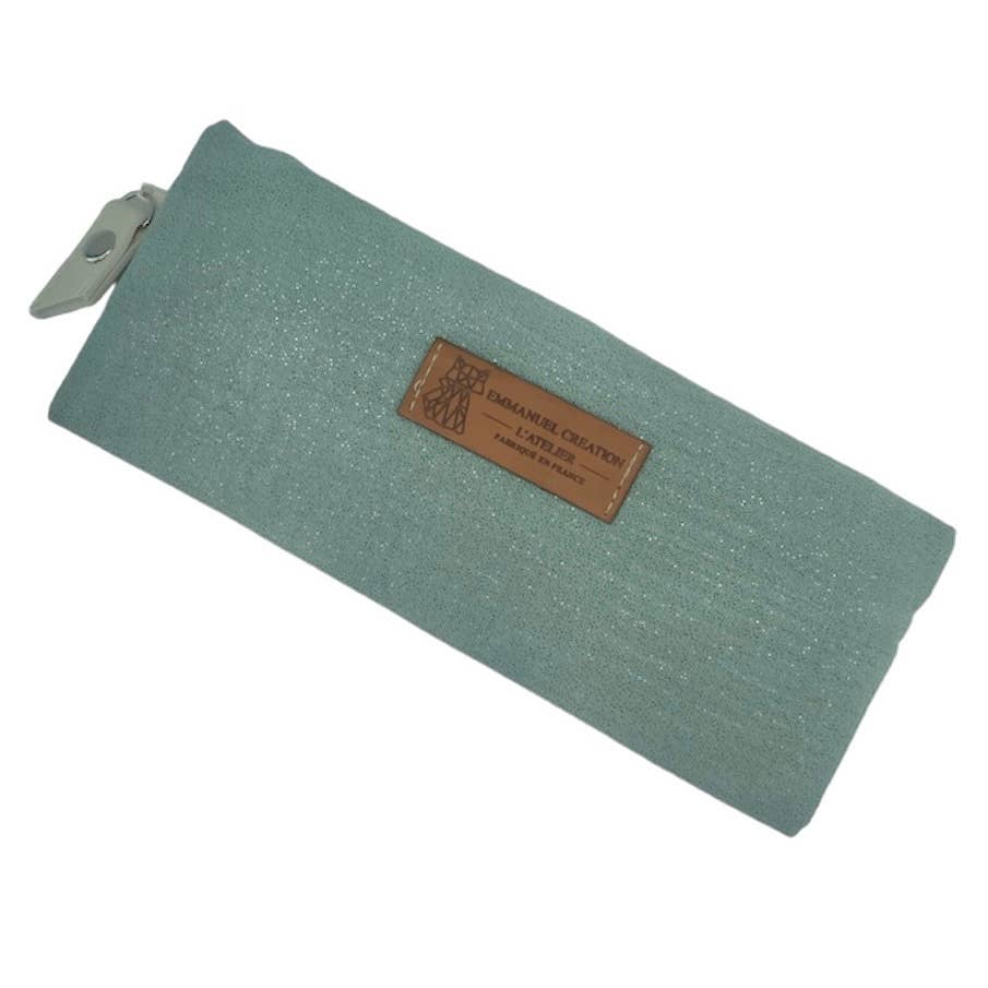 Emmanuel Création - Wholesale Pouch - Women's - Universal case, “Merci Maitresse” Scintillant celadon2