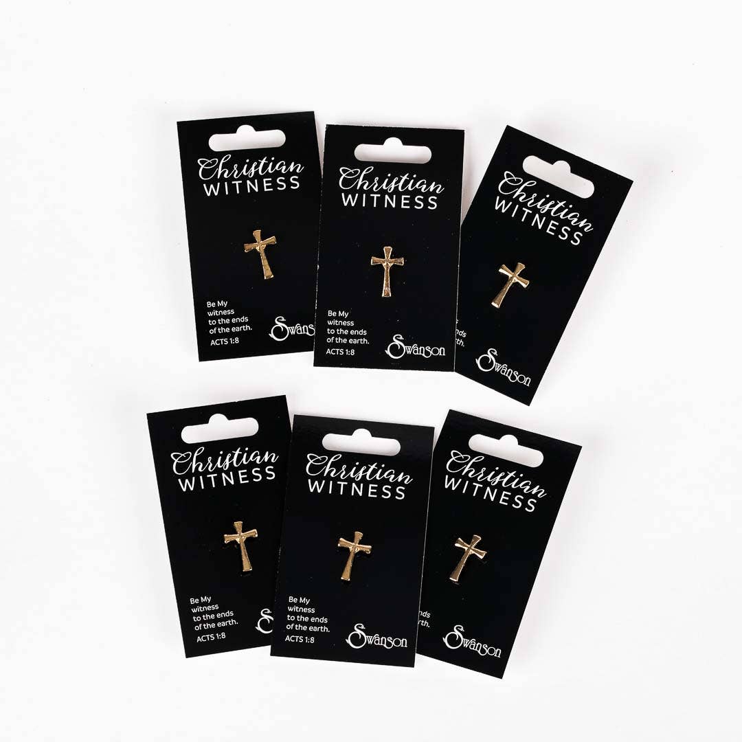 Swanson Christian Products - Vente Épinglettes/boutons - Épinglette Croix Évasée Or - Lot de 64