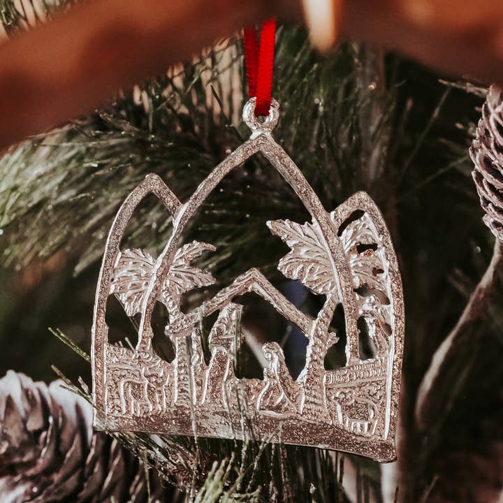 House of Morgan Pewter - Wholesale Ornament Set - Handmade Nativity Ornaments - Baby Jesus Manger Gifts7