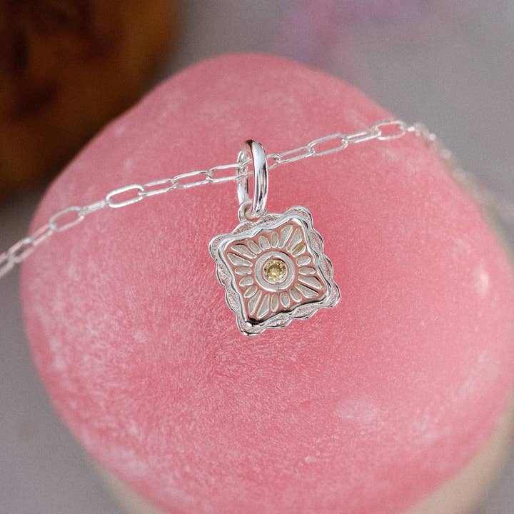 S-kin Studio Jewelry - Wholesale Pendant/charm necklace - Liu Xin Square Mooncake Necklace - Sterling Silver1