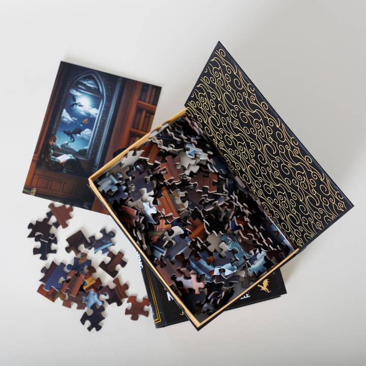 Kingdom of Threads - Wholesale Puzzle – Adult - Night in the Archives Keepsake Puzzle | Fourth Wing1