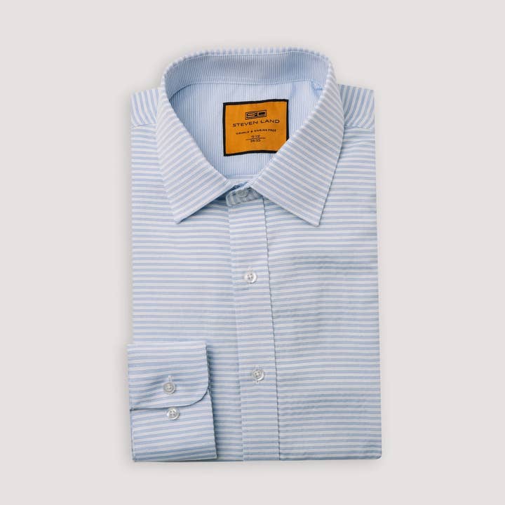 El Luca | Cuello Clásico | Puño con Botón | Azul Carolina para venta al por mayor de Steven Land