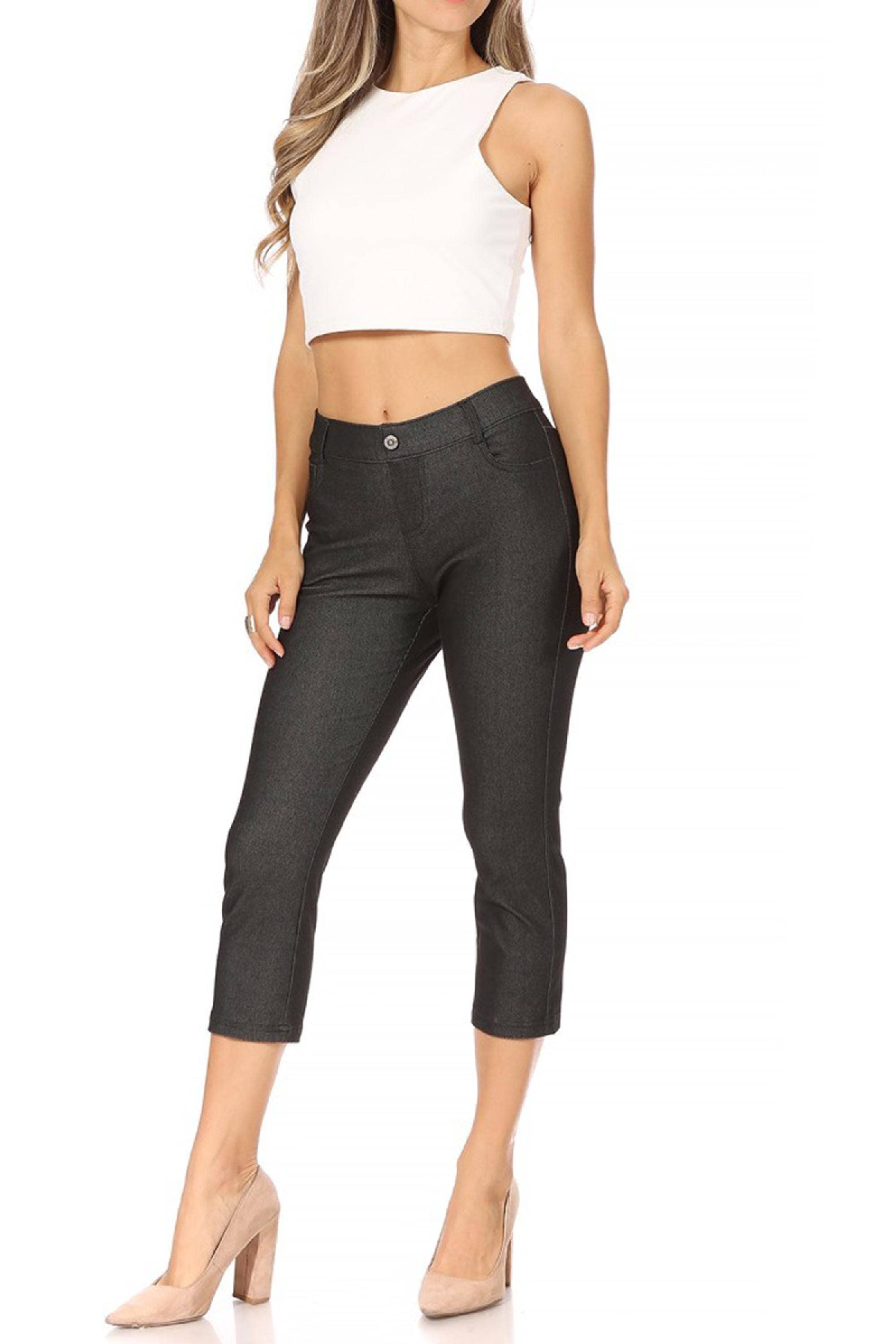 MOA COLLECTION - Wholesale Pants - Women's - Women's Casual Comfy Slim Pocket Jeggings Capri Pants3