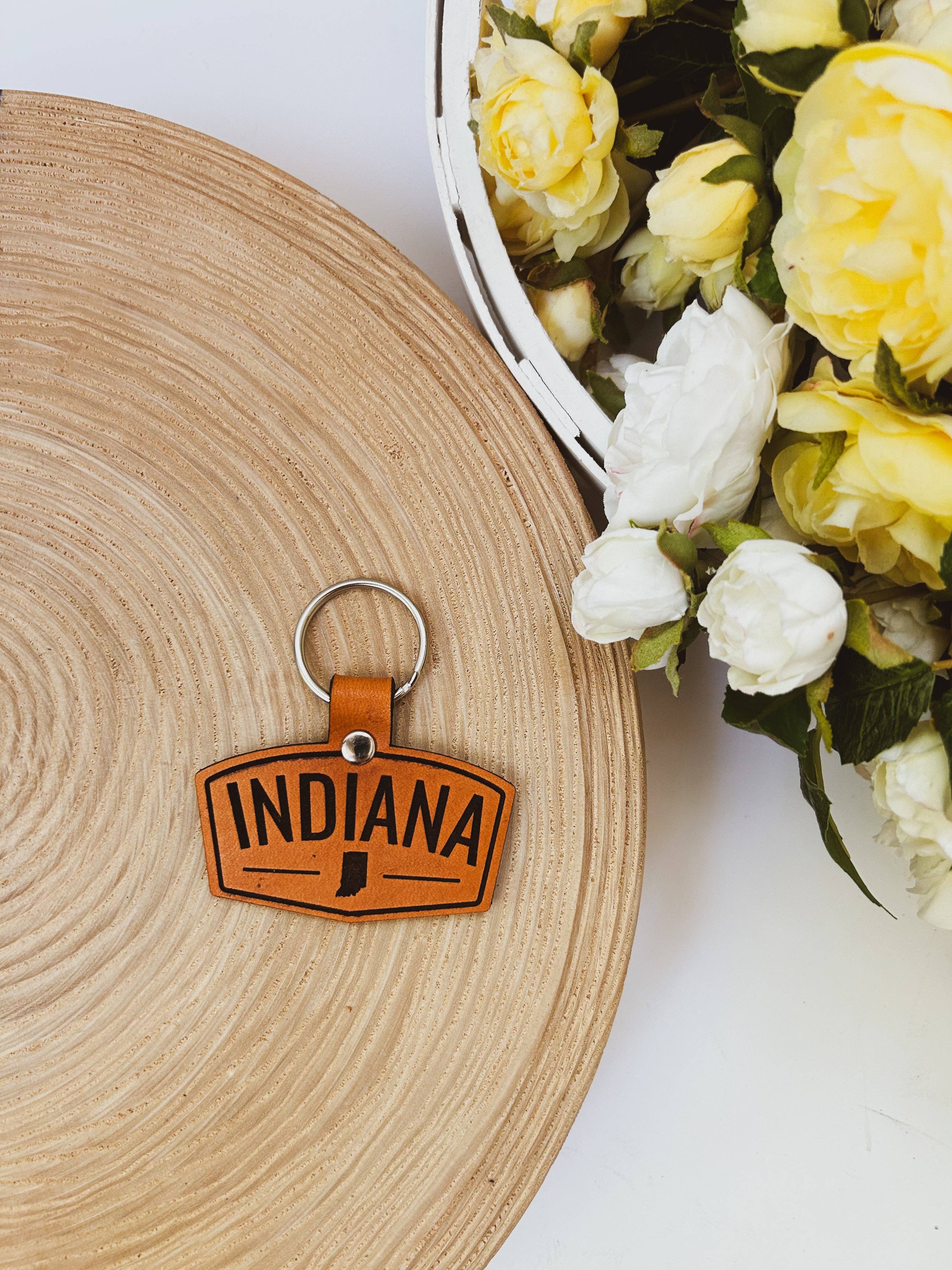 Left Grain - Wholesale Keychain - Unisex - Indiana Patch Keychain1