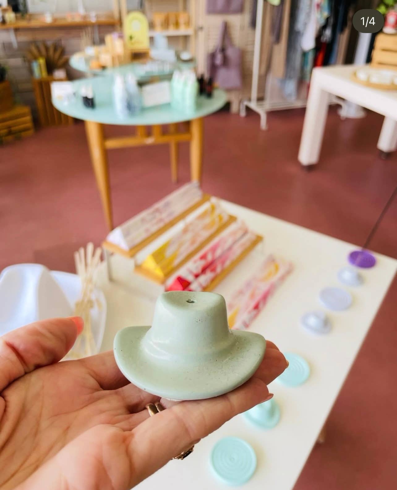 Fire and Moth Co - Wholesale Incense Holder - Colorful Concrete Cowboy Western Hat Incense Holder4