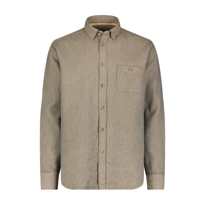 Olive Vintage Washed Waffle Long Sleeve Shirt for wholesale by American Heritage