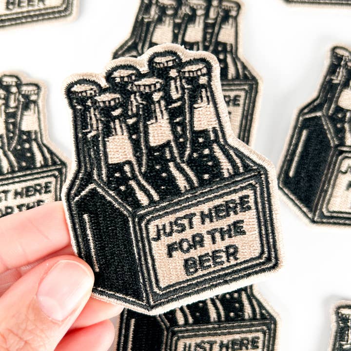 Field Trip Threads - Wholesale Patch - Just Here for the Beer Embroidered Patch Funny Iron On Bar4