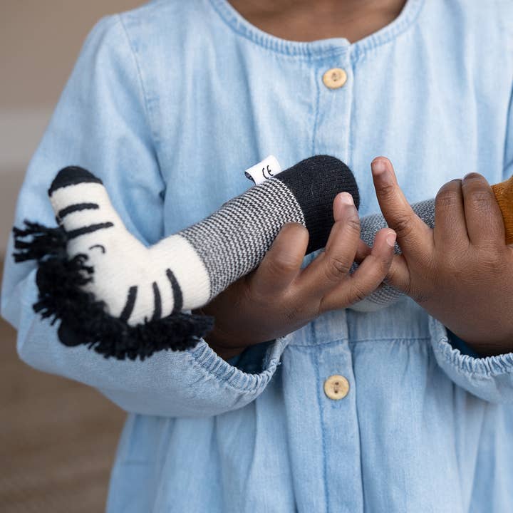 Sophie Home Ltd - Wholesale Handheld Rattle - Baby - Cotton Knit Baby Rattle Toy - Zebra1
