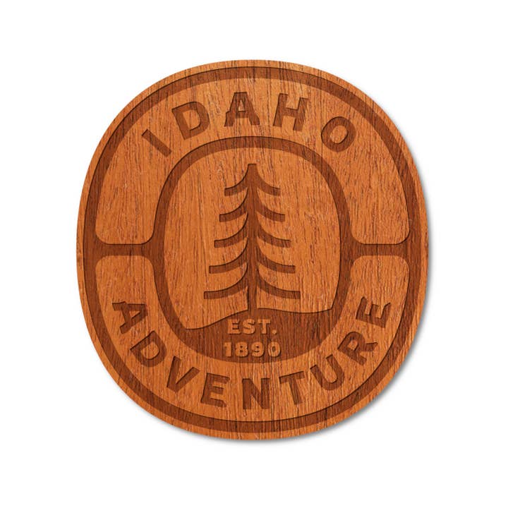 WUDN Handcrafted - Wholesale Sticker - 3" Wooden Adventure Stickers CUSTOMIZE w/ Your State or City5