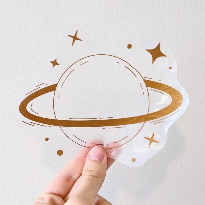 Prismatic Kitty – Engroshandel Solfanger – Saturn solfanger | Planet vinduesklistermærke | Dekoration til børneværelset0