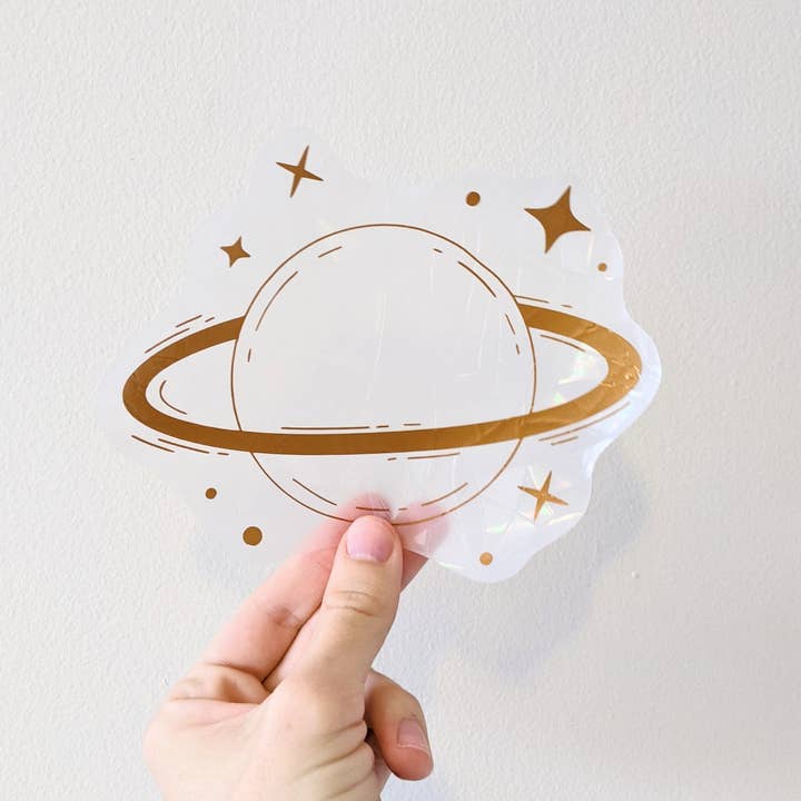 Prismatic Kitty - Wholesale Suncatcher - Saturn Suncatcher | Planet Window Cling | Nursery Decor