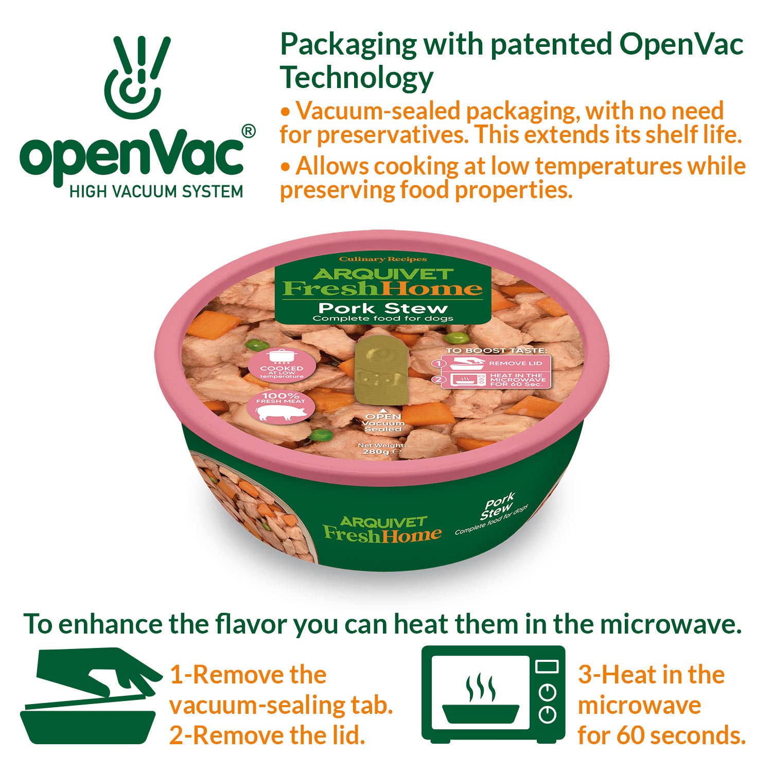 ARQUIVET, S.L.U. - Wholesale Pet Food - Dog - Arquivet Fresh Home Pork Stew 280g