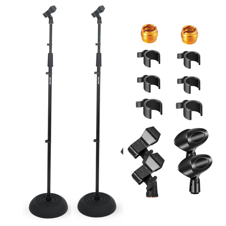 5Core Mic Stand Pair Floor Adjustable Pedest for wholesale by K Cube Inc