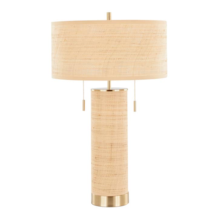 LumiSource and Grandview Gallery - Wholesale Accent/Desk Lamp - Cylinder Rattan 29" Table Lamp