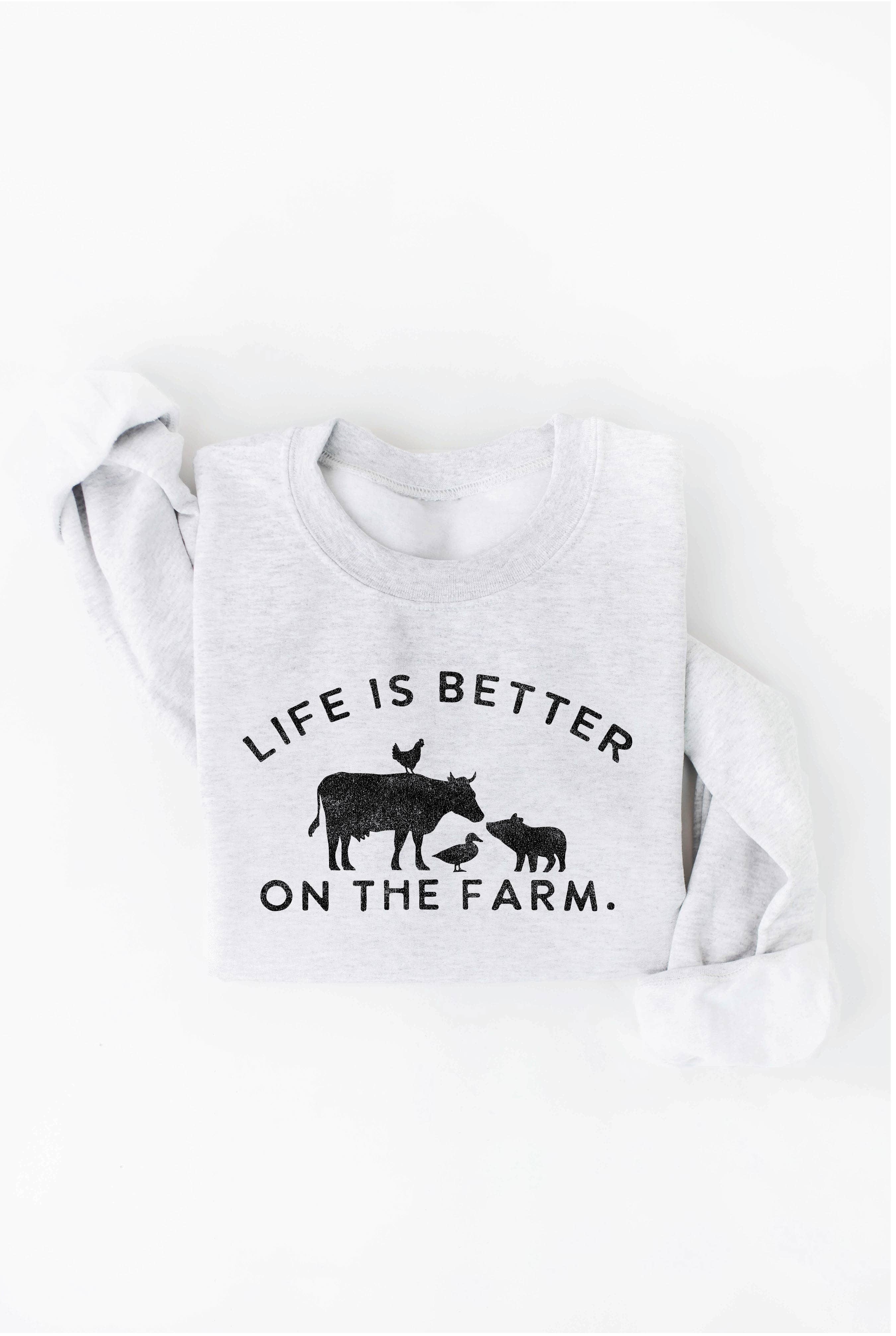 OAT COLLECTIVE - Wholesale Graphic Sweatshirt - Women's - LIFE IS BETTER ON THE FARM Graphic Sweatshirt6