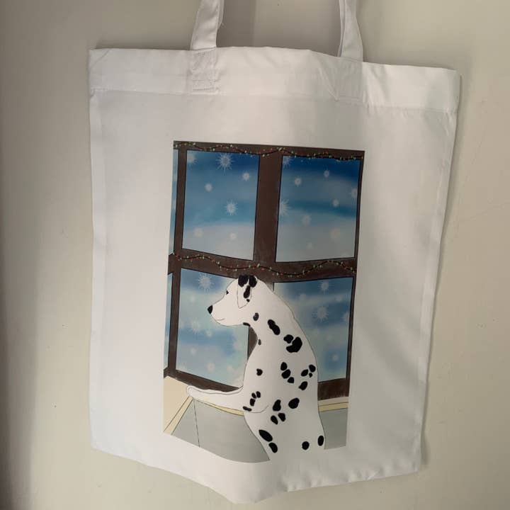 Dalmatian Tote Bag - Christmas for wholesale by Spotty Sketches