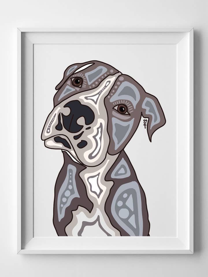 Pitbull Print by Sarah Hiers Design for wholesale by Sarah Hiers Design