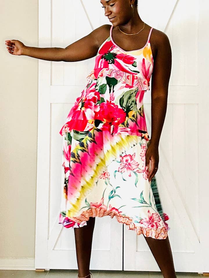 Strappy Hot Hibiscus Swing Dress for wholesale by Aerial Clothing sRQ