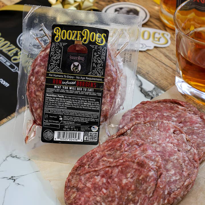 Booze Dogs - Wholesale Beef - Rum Burgers (Beef & Pork Blend)