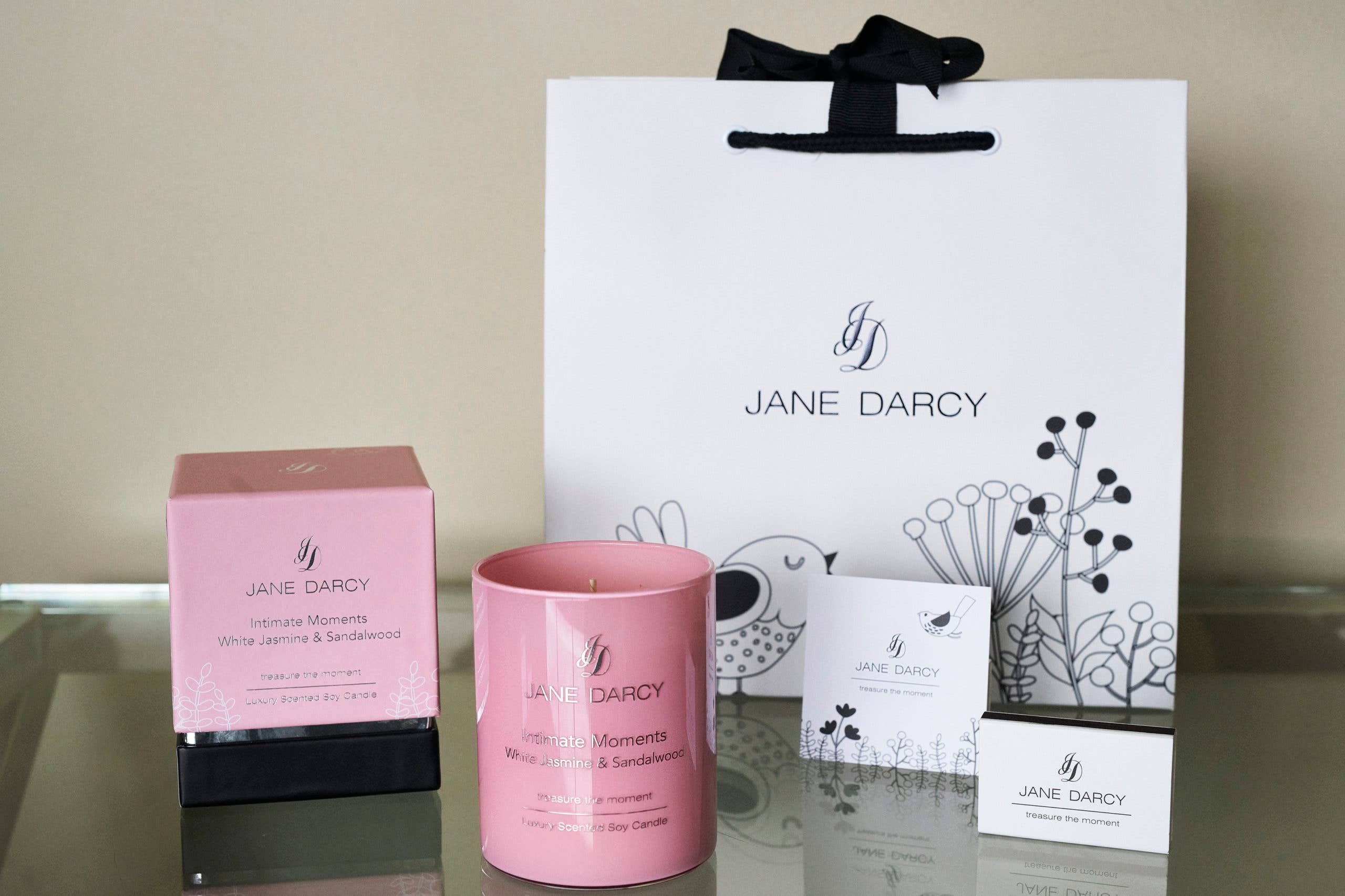 Jane Darcy - Wholesale Jar/Filled Candle - 100% Natural Soy Wax Candle, White Jasmine & Sandalwood1