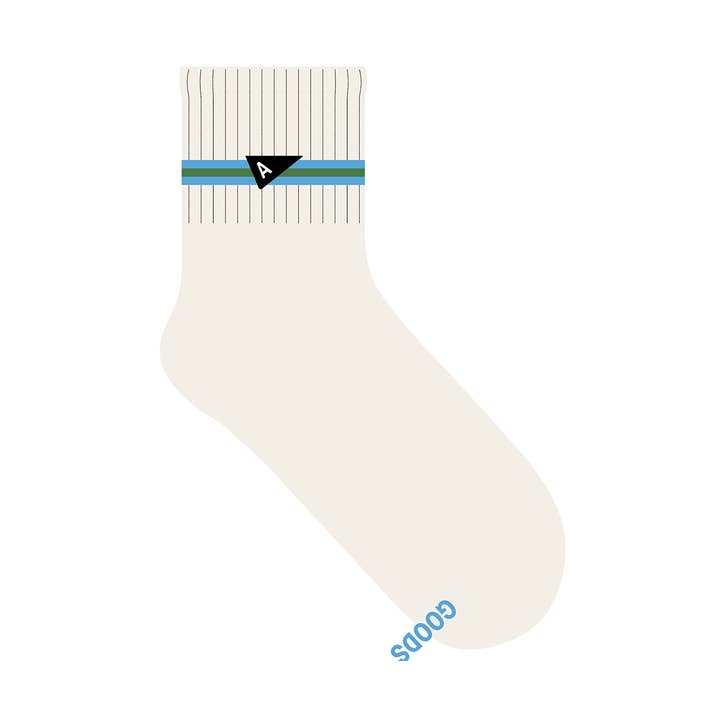Ankle Sock - Blue Retro Stripe for wholesale by Arvin Goods