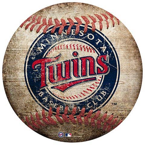 Minnesota Twins 12" Baseball Shaped Sign for wholesale by Fan Creations