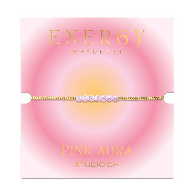 Studio Oh! - Wholesale Beaded Bracelet - Pink Aura Energy Bracelet0