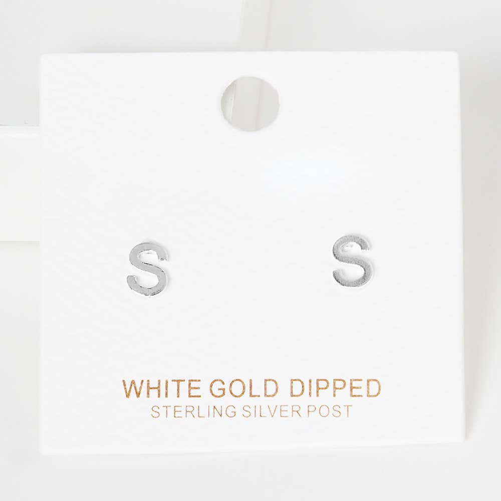 Sensibling Corp. - Wholesale Stud/Post Earrings - Gold Dipped Metal Initial Monogram Stud Earrings43