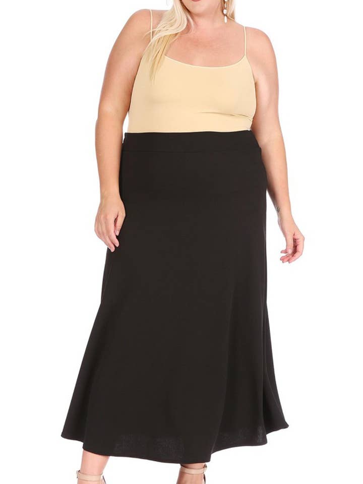 MOA COLLECTION – Saia - Mulher por atacado – Saia Longa Plus Size Flare Linha A para Mulher24