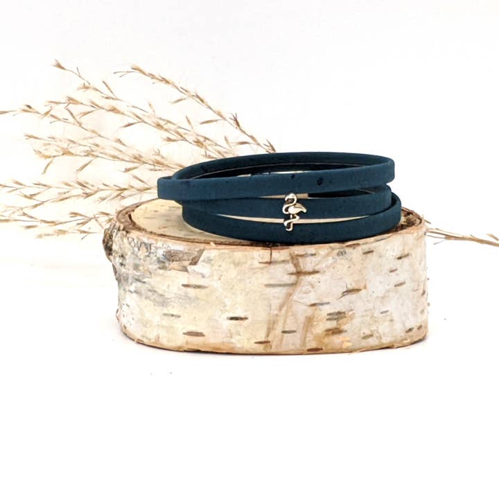 Flamingo - Cork Triple Wrap Bracelet for wholesale by Elisabetta Studio