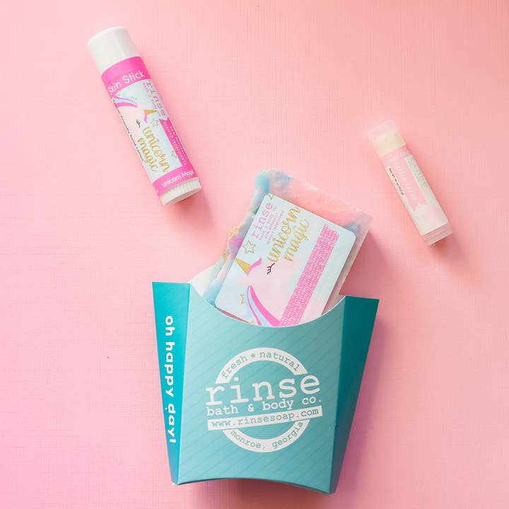 Eenhoorn Magie Frituur Bundel | 3-Delige Cadeauset voor Kinderen | Valentijn voor wholesale door Rinse Bath Body Inc