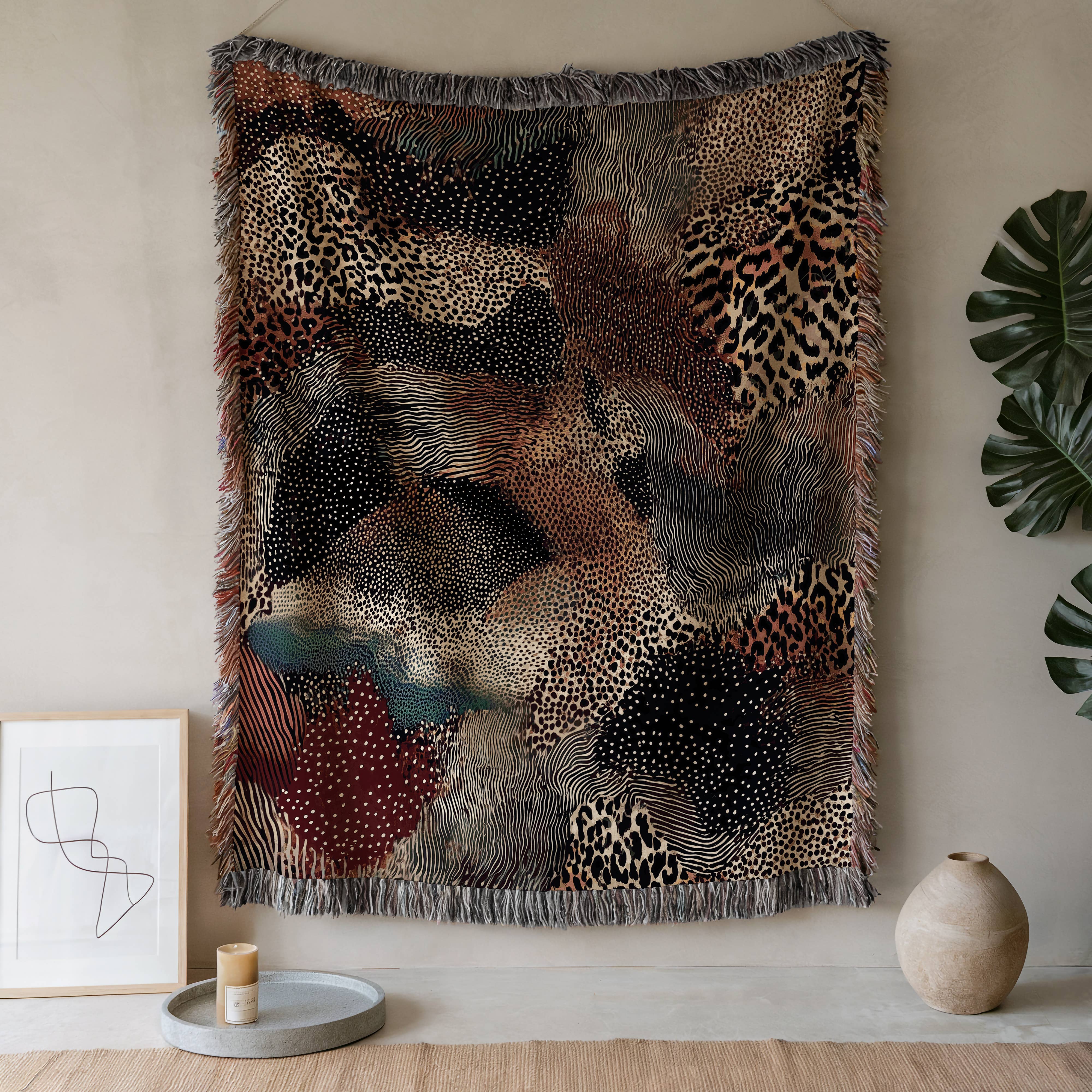 CasaIuliia – Großhandel Überwurfdecke – Abstrakte Leoparden-Decke, Schicke Jacquard-Decke mit Tiermuster0