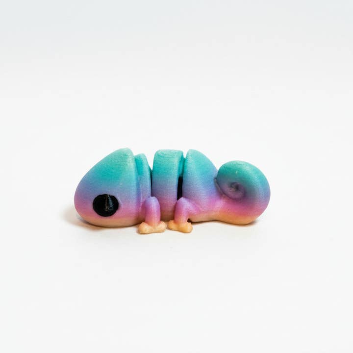 Chameleon (Rainbow) • Mini 3D Printed Articulated Animal • Flexi Animals for wholesale by Lorianne Kol 3D Prints