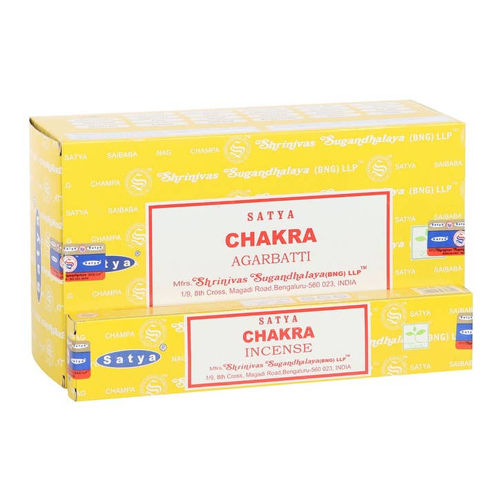 12 Packs of Chakra Incense Sticks by Satya for wholesale by Something Different Wholesale