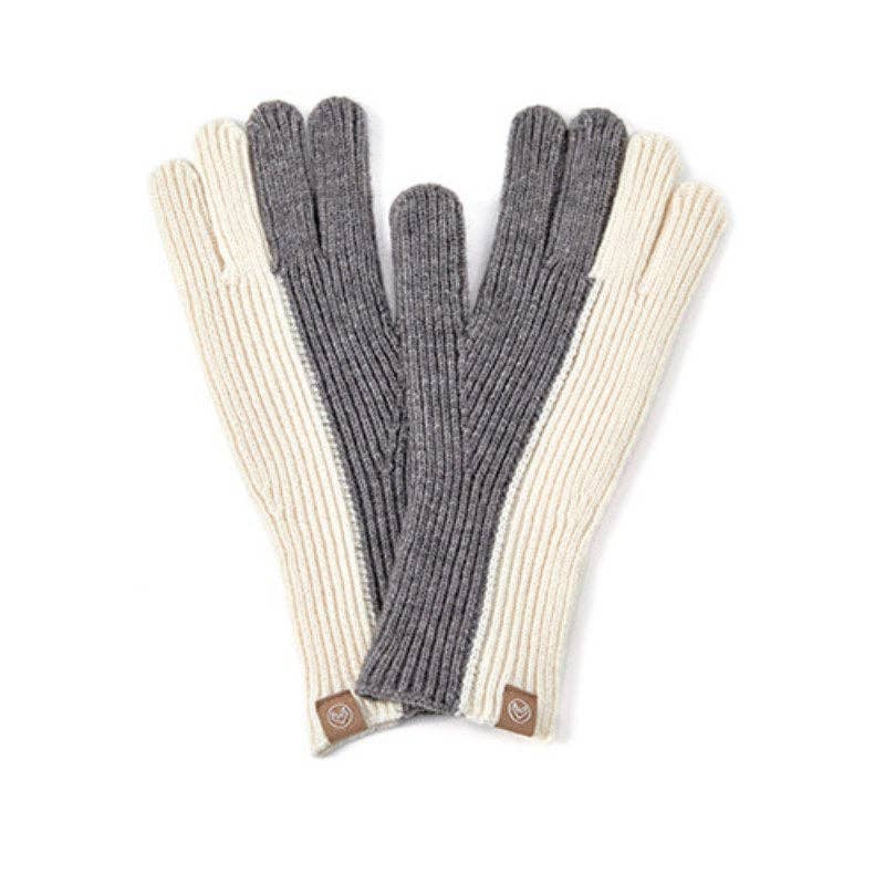 Dipped Shop - Wholesale Gloves - Women's - Color Block Simple Ribbed Knit Gloves DPG28102