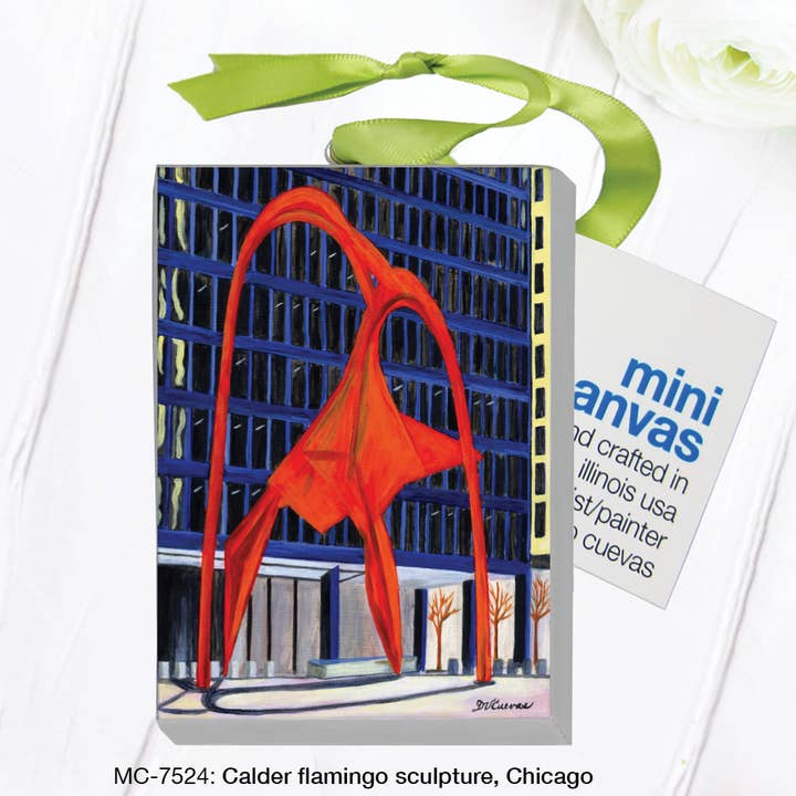 Calder Flamingo Sculpture, Chicago, Mini Canvas (MC-7524A) for wholesale by Printed Canvas