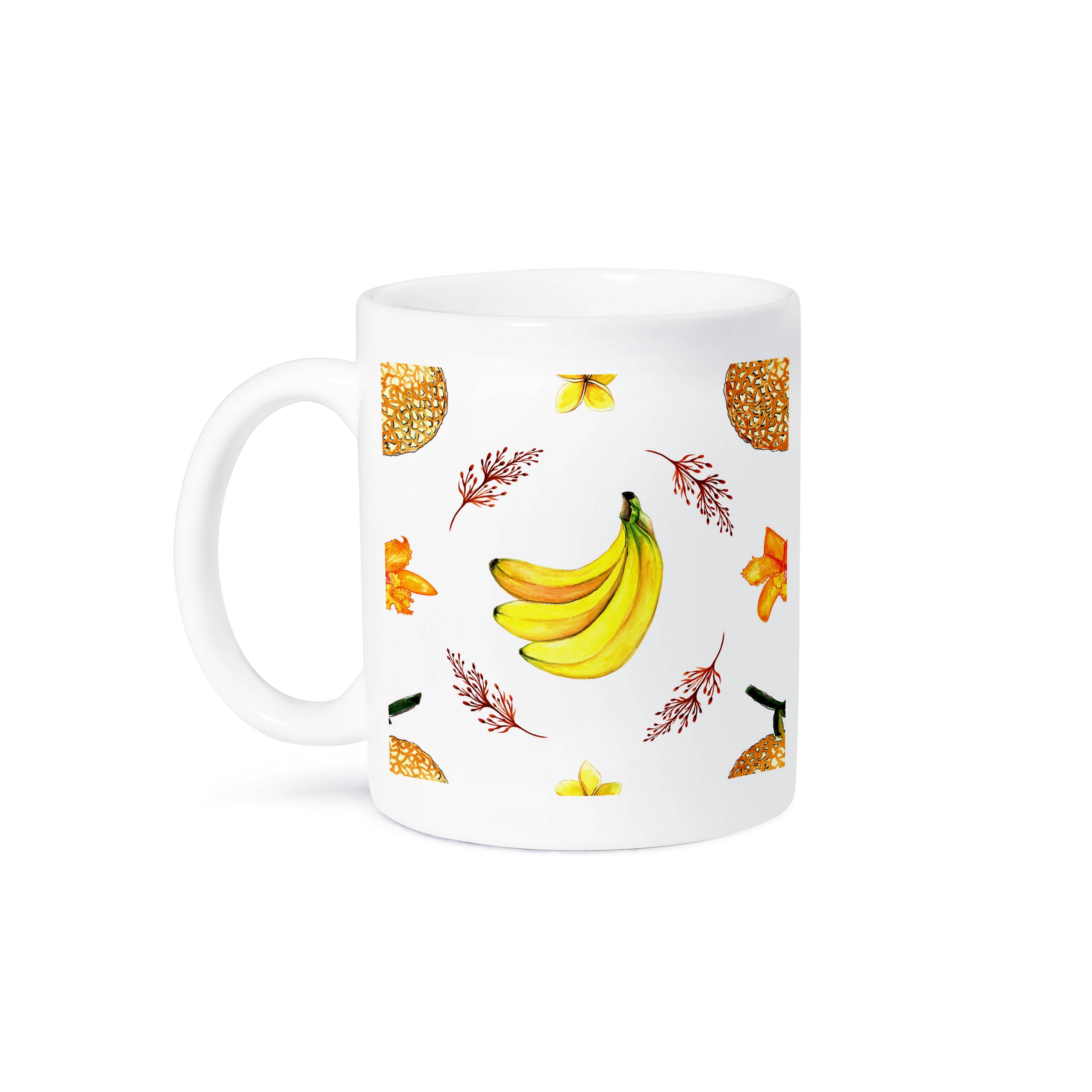 3dRose - Wholesale Coffee Mug - 3dRose, Tropical Fruit, Bananas, and Flowers Pattern, Mug8