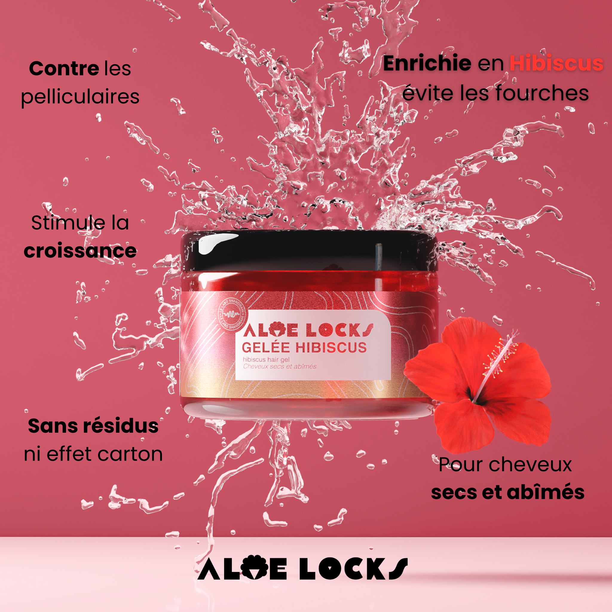 SHANDRANI PARIS - Wholesale Hair Styling Gel/Mousse - Aloé Locks - Gelée Hibiscus purifiante et anti-fourche1