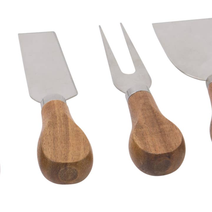Ensemble de 4 couteaux à fromage Cassie en acacia naturel pour la vente par Harman Inc