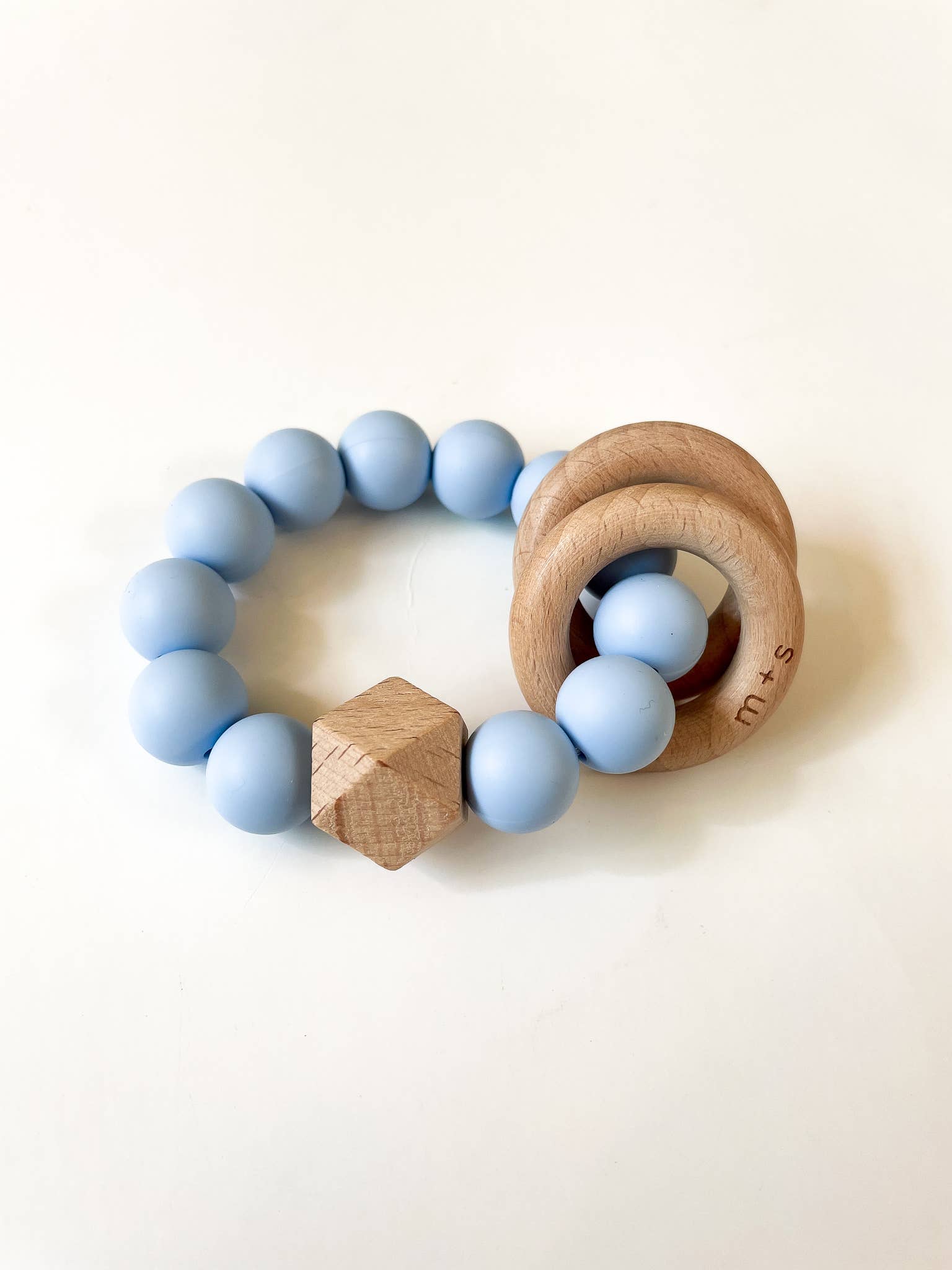 Marlowe and Sage LLC - Vente Anneau de dentition sans clip – bébé - Anneau de dentition Geo - Silicone et bois de7