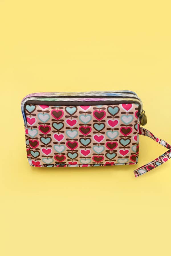 JOSSLYN by wall to wall - Wholesale Wristlet - WRISTLET WALLET POUCH WITH TRIPLE ZIP COMPARTMENT | 40P5206