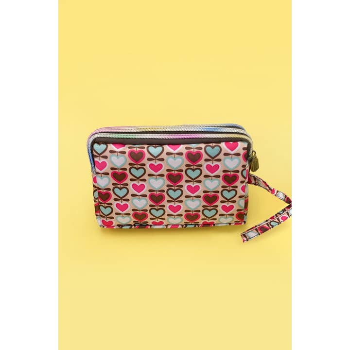 JOSSLYN by wall to wall - Wholesale Wristlet - WRISTLET WALLET POUCH WITH TRIPLE ZIP COMPARTMENT | 40P5206