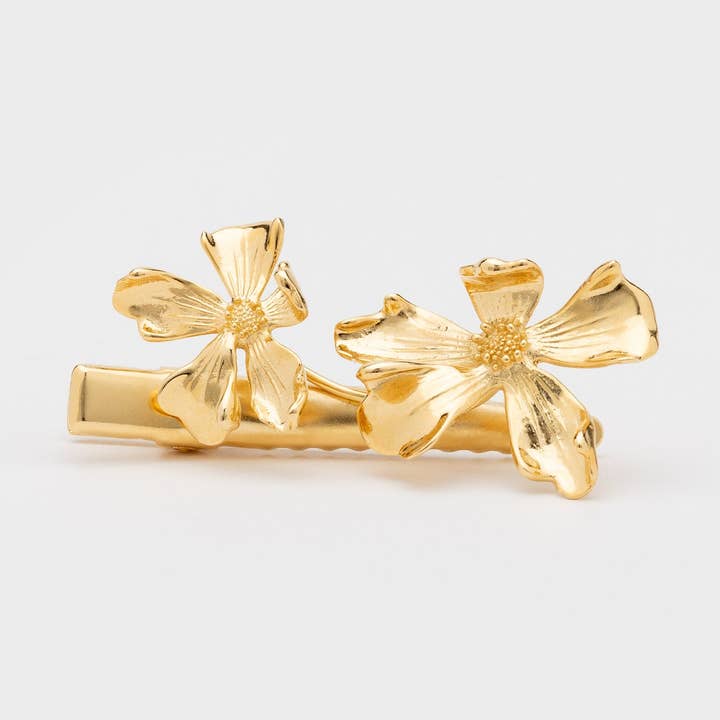 CLIP DORADO CON FORMA DE FLOR PEQUEÑA para venta al por mayor de Cecile Boccara