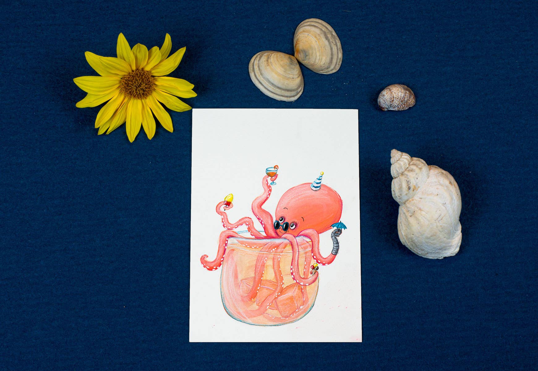 Frau Inga Malt - Wholesale Everyday Greeting Card - Postcard Octopus Splash