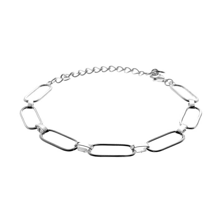 Skyla long oval silver chain bracelet for wholesale by Kali Ma Designs - Sterling Silver Jewellery