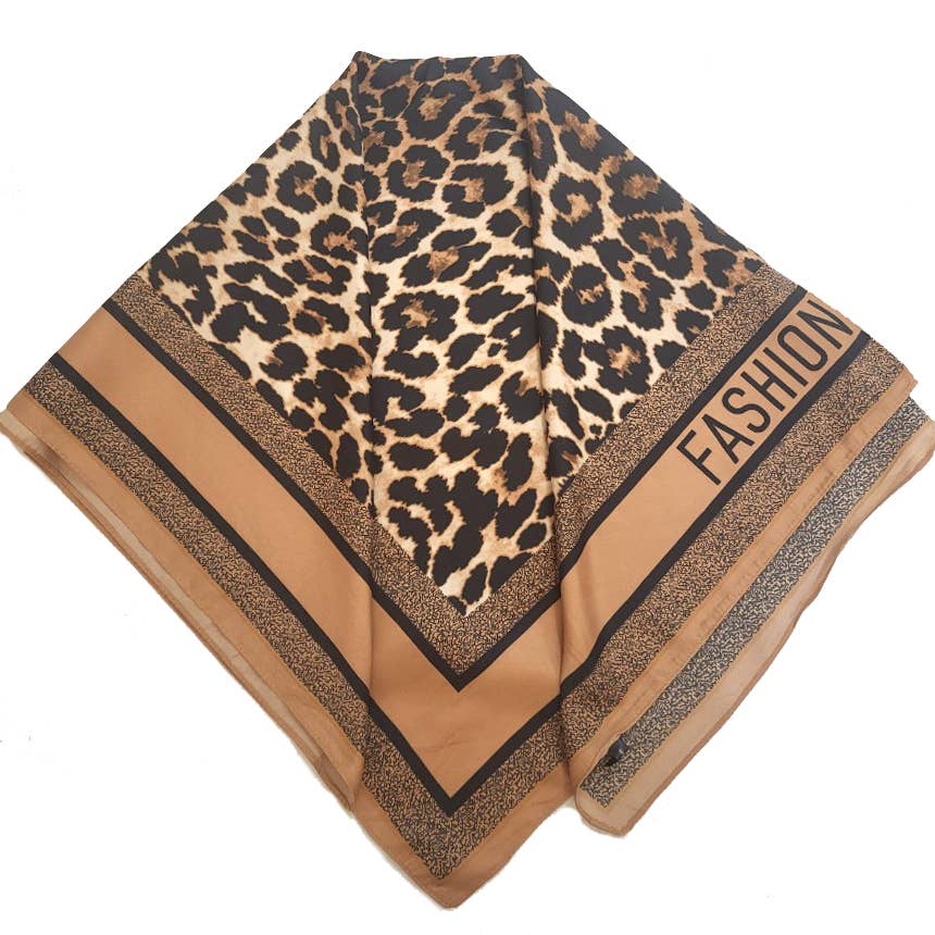 Br SATIN LEOPARD SILK NECK SCARF BANDANA for wholesale on Faire1