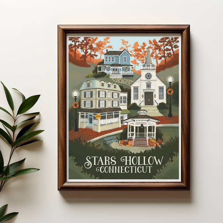Papermill Creative - Wholesale Art Print - Stars Hollow Gilmore Girls 8x10 Retro Travel Art Print1