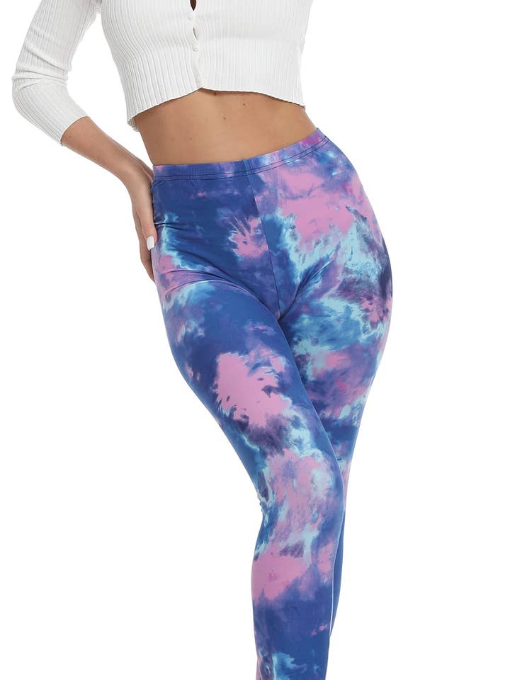 Blaue Batik-Sommerleggings S-L: LG-875 für den Großhandel von Imagine Imports