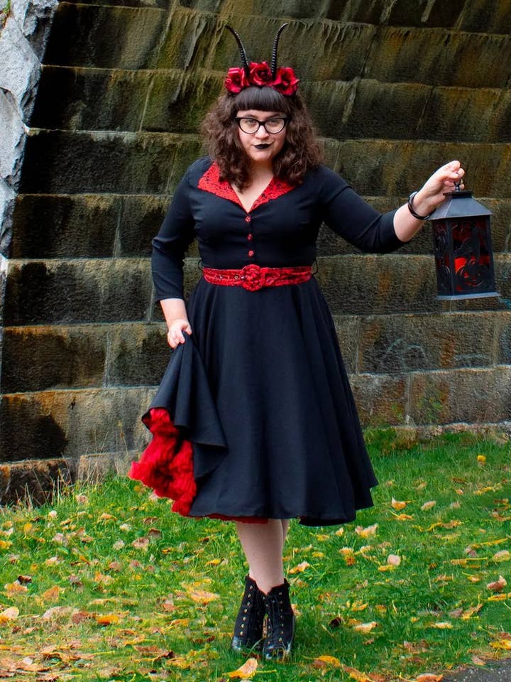 Alternative Swing Lynette Animal Print Detail Dress for wholesale by Timeless London